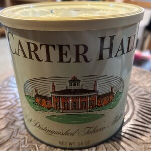 Tobacco Storage Tin - Cream and Green